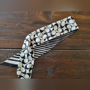 NEW NWOT Coach Black and White Hair Scarf